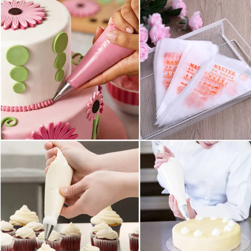 Mangas Pasteleras Desechables Grandes de Plástico Bolsas para Decorar Pasteles Glaseado de Galletas Herramientas de Repostería
