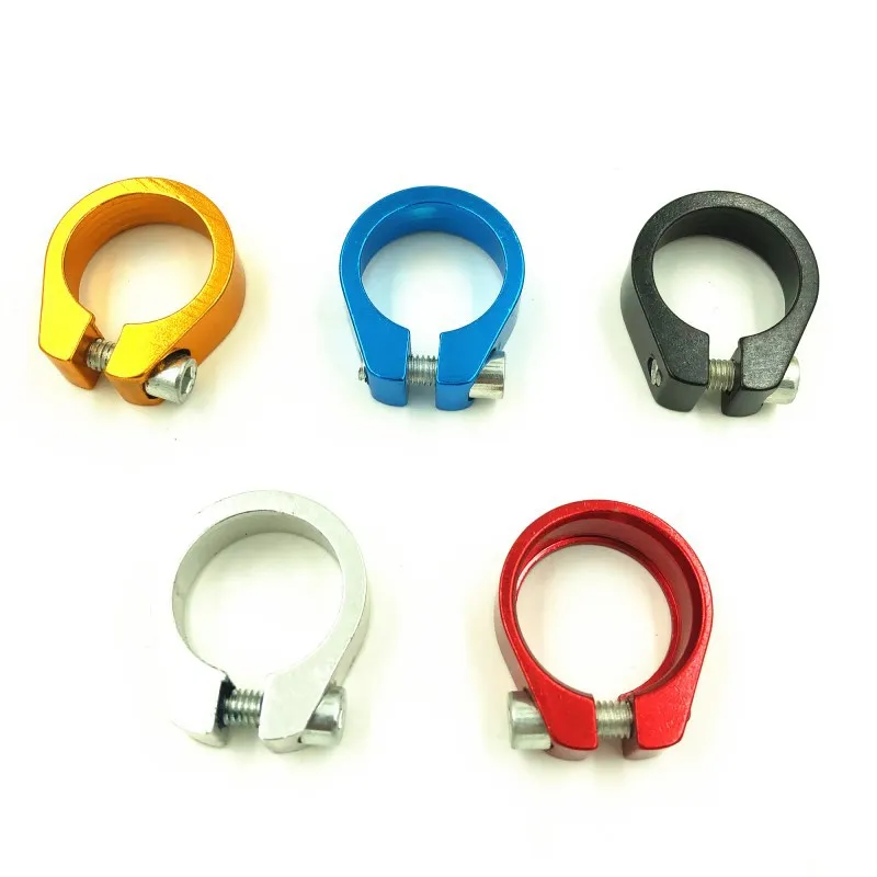 Mountain Bike Seat Post Clamp Fixed Gear Road Bike Quick Release Clamp Cycling Accessory Aluminum Alloy Black