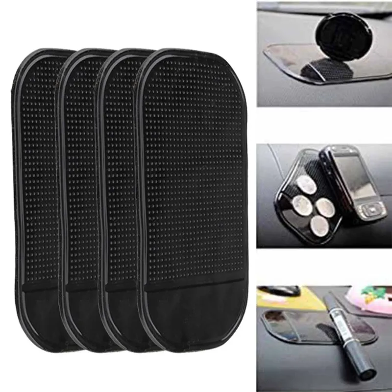 Car Phone Anti Slip Mat Silicone Dashboard Pad Non Slip Sticky Pad Automotive Interior Accessories Black