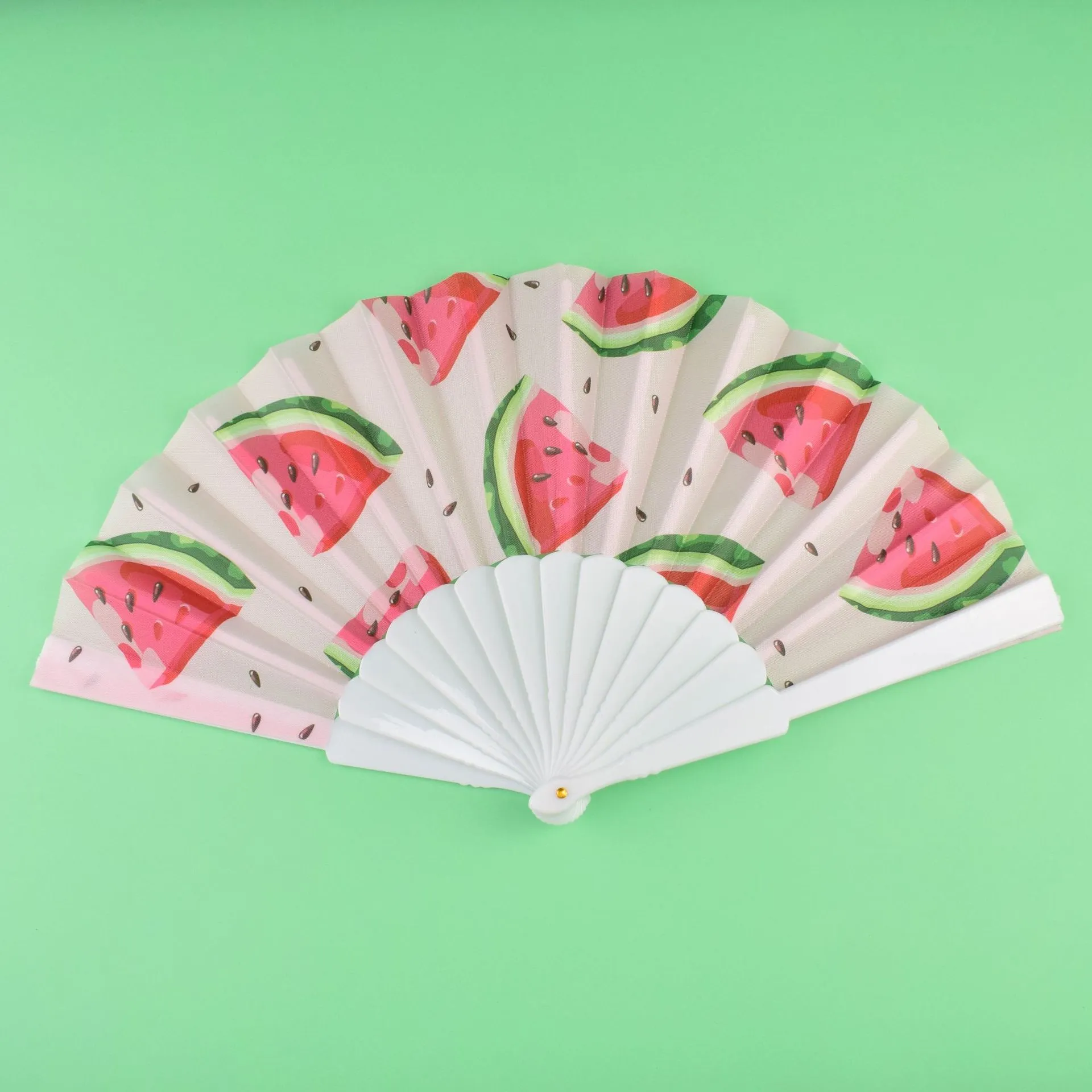 Abanico Plegable de Plástico Duradero Ventilador de Enfriamiento Portátil de Verano Con Bonito Estampado de Frutas y Animales de Dibujos Animados