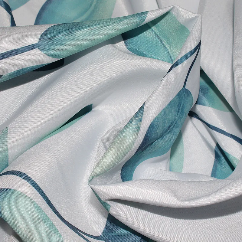 Waterproof Thickened Polyester Shower Curtain Fresh Botanical Print Bathroom Curtain Machine Washable Fabric Curtain