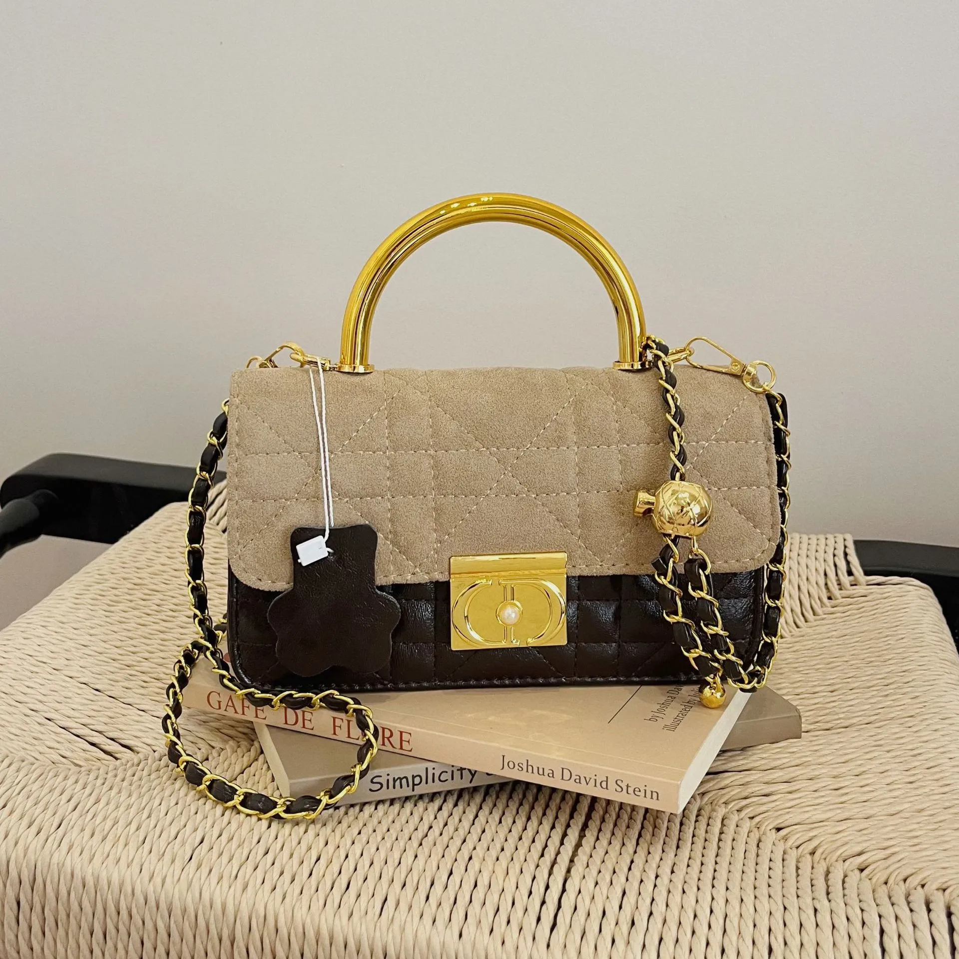 Vintage PU Leder Gesteppte Henkeltasche Kette Umhängetasche Damen Luxus Designer Stil Schulter Handtasche