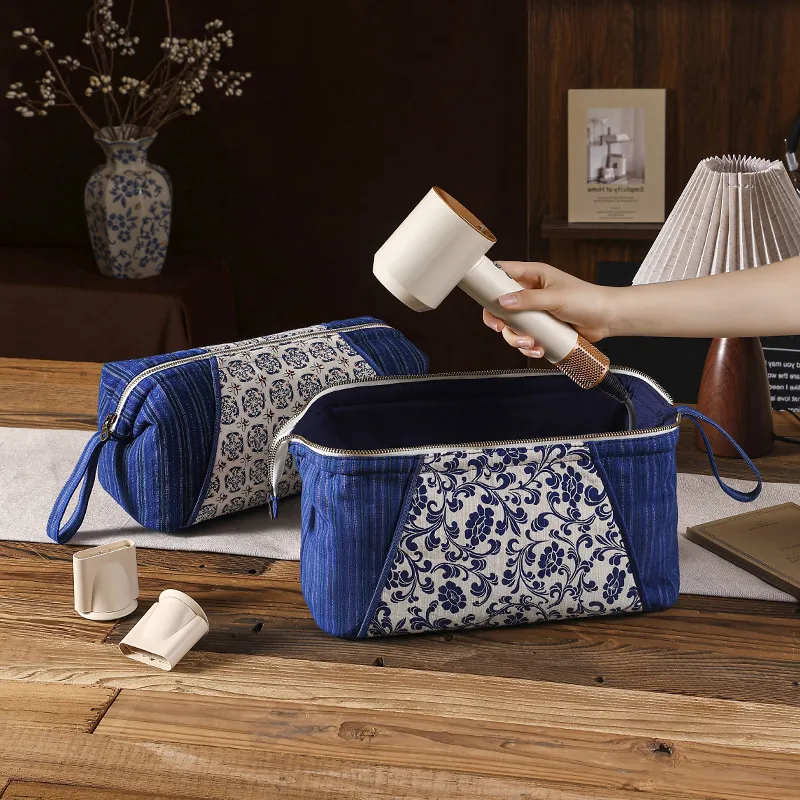 Nuovo Stile Cinese Borsa in Tessuto per Asciugacapelli Grande Capacità Viaggio Portatile Ferro Arricciacapelli Strumento di Styling Borsa di Conservazione