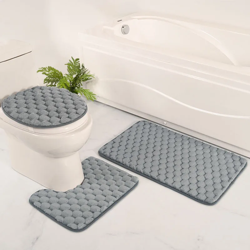 Franela Partículas Grandes Esponja Baño Antideslizante Absorbente Alfombrilla Conjunto Moderno Minimalista Suave Hogar Felpudo Baño