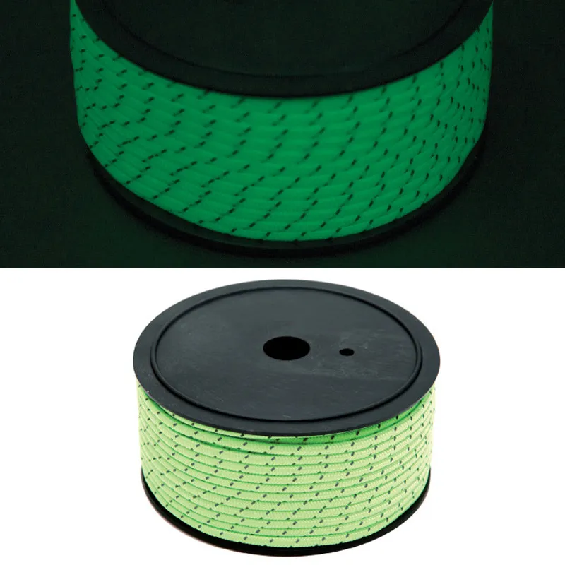 Corde Réfléchissante Lumineuse Extérieure pour Tentes de Camping et Fixation de Auvent Corde en Nylon Tressée Résistante pour Équipement de Randonnée