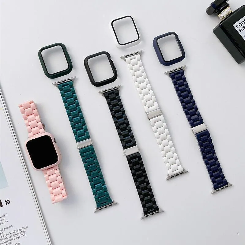 Smartwatch Band And Protective Case Set Three Bead Replacement Strap Compatible With Smart Watch Daily Accessories