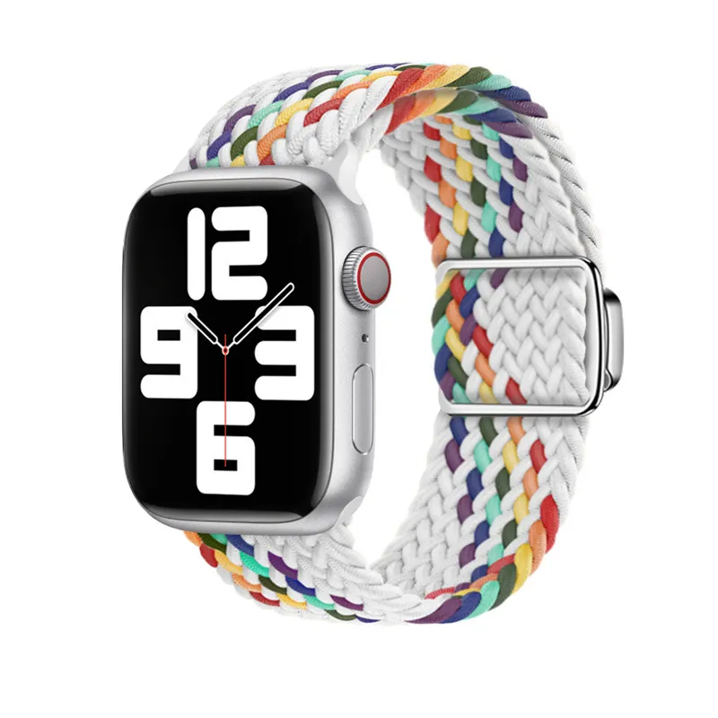 Nylon Pleated Loop Strap For Apple Watch Band Ultra Replacement Breathable Magnetic Watchband Sport Soft Bracelet