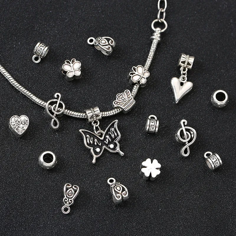 Zinklegierung Tibet Silber DIY Lose Perlen Ethno Stil Armband Halskette Schmuckzubehör