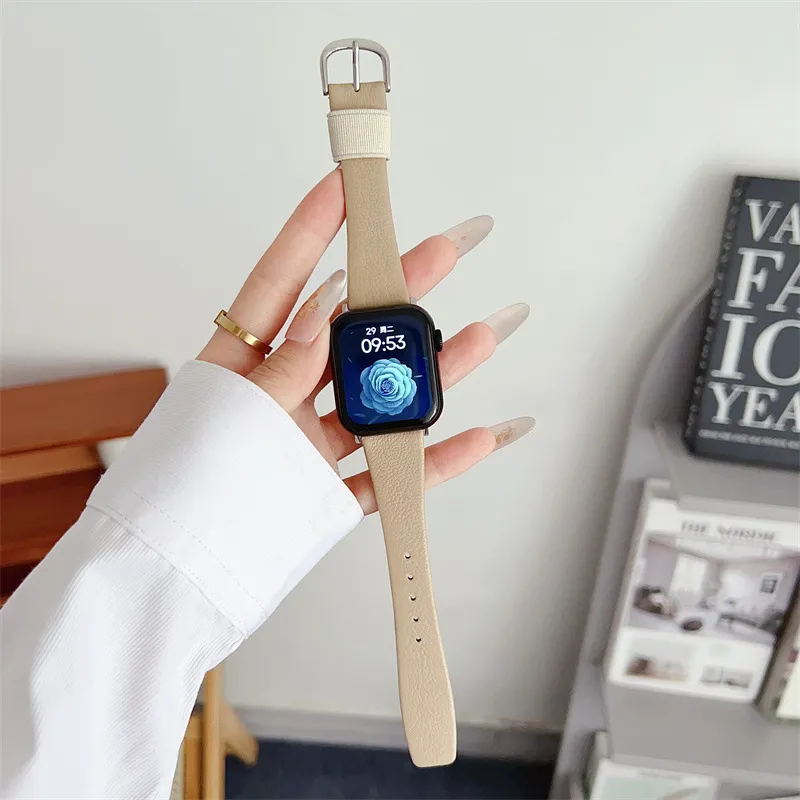 Cinturino Di Ricambio In Morbida Pelle Per Smart Watch Comodo Minimalista Elegante Accessori Per Polso