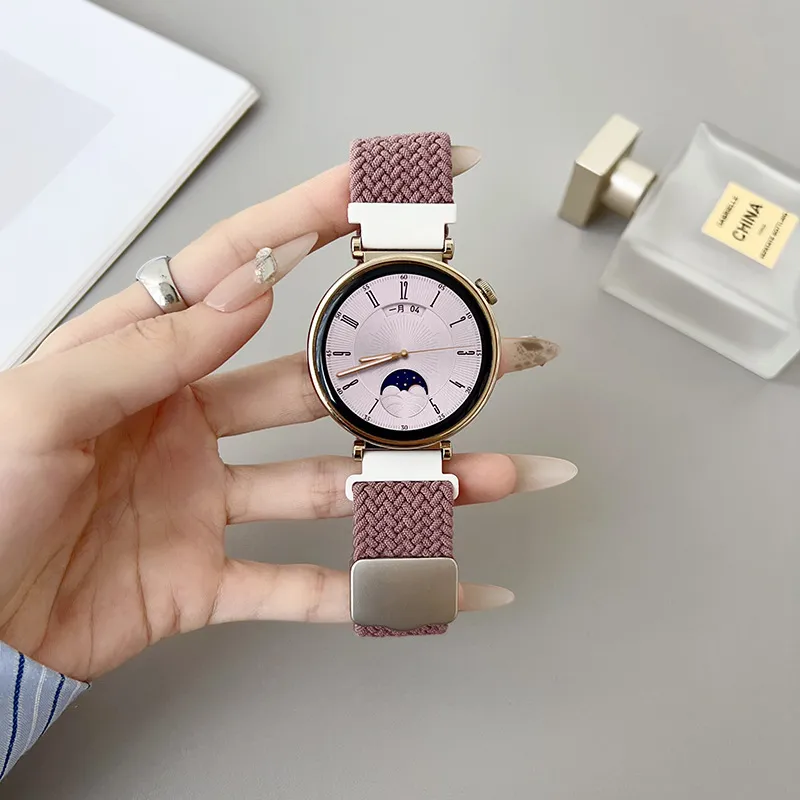 Dames Nylon Geweven Horlogeband Lus Magnetische Vervangende Band Compatibel Met Smartwatch Mode Horloge Accessoires