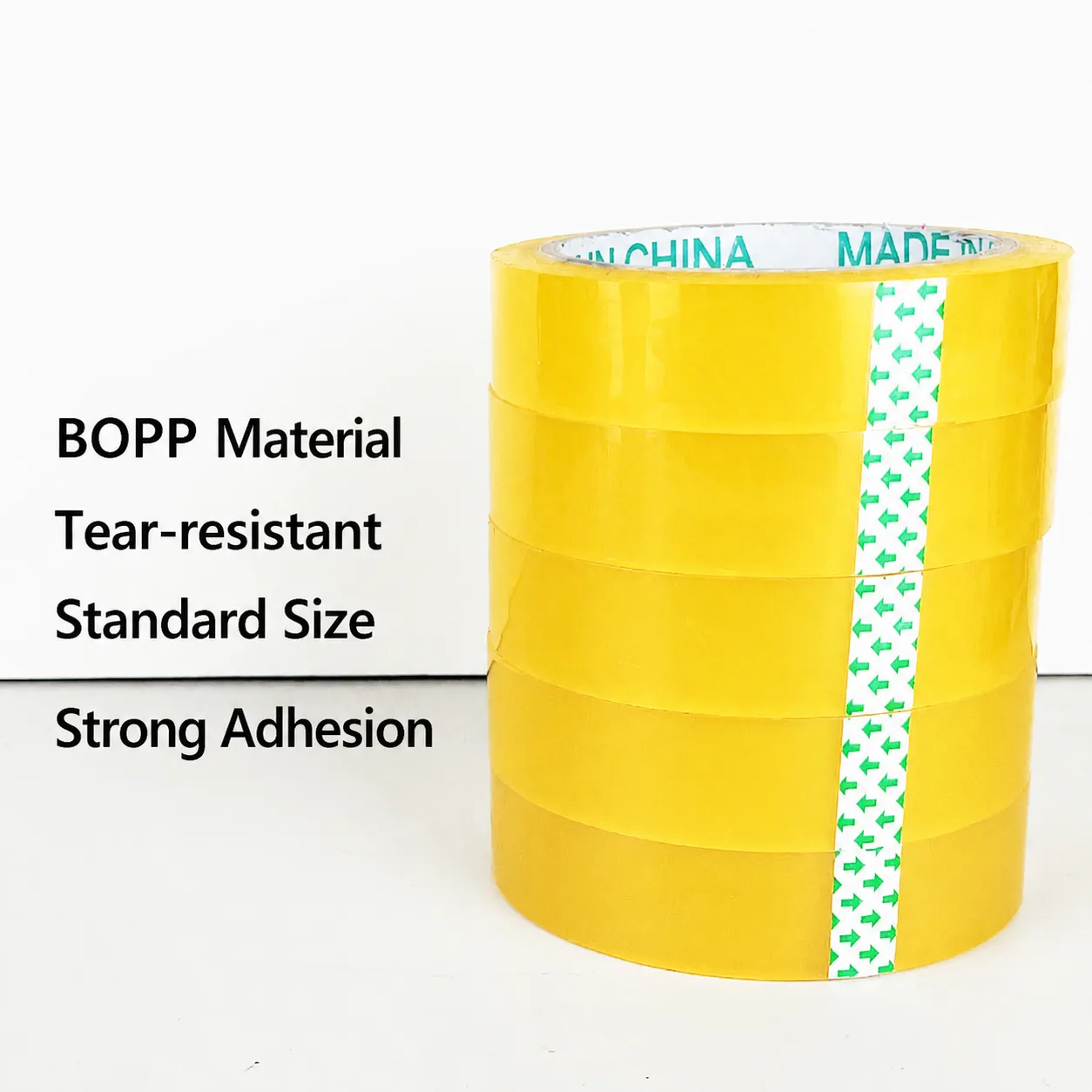Transparent Yellow Box Sealing Tape Heavy Duty Carton Packaging Adhesive Tape Roll For Shipping Moving Office Supplies