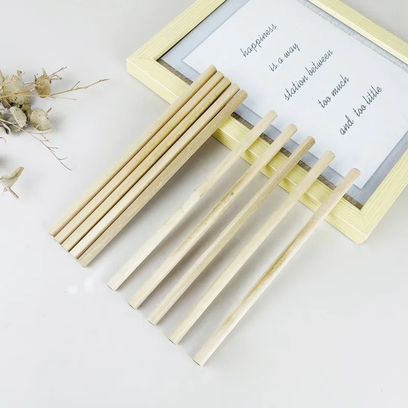 Natural Wood HB Pencil Student Writing Sketching Pencil Hexagonal Triangular Barrel Office School Stationery