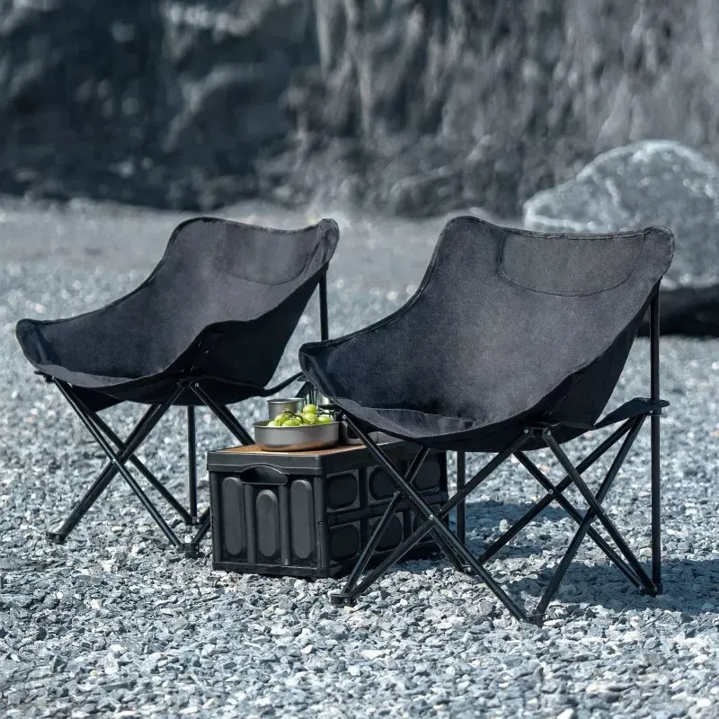 Portable Folding Moon Chair Outdoor Camping Hiking Picnic Fishing Heavy Duty Lightweight Comfortable Leisure Chair