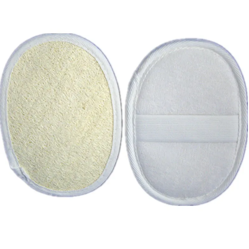 Natural Loofah Bath Scrubber Exfoliating Body Sponge Pad With Elastic Hand Strap For Shower Bathroom Cleaning