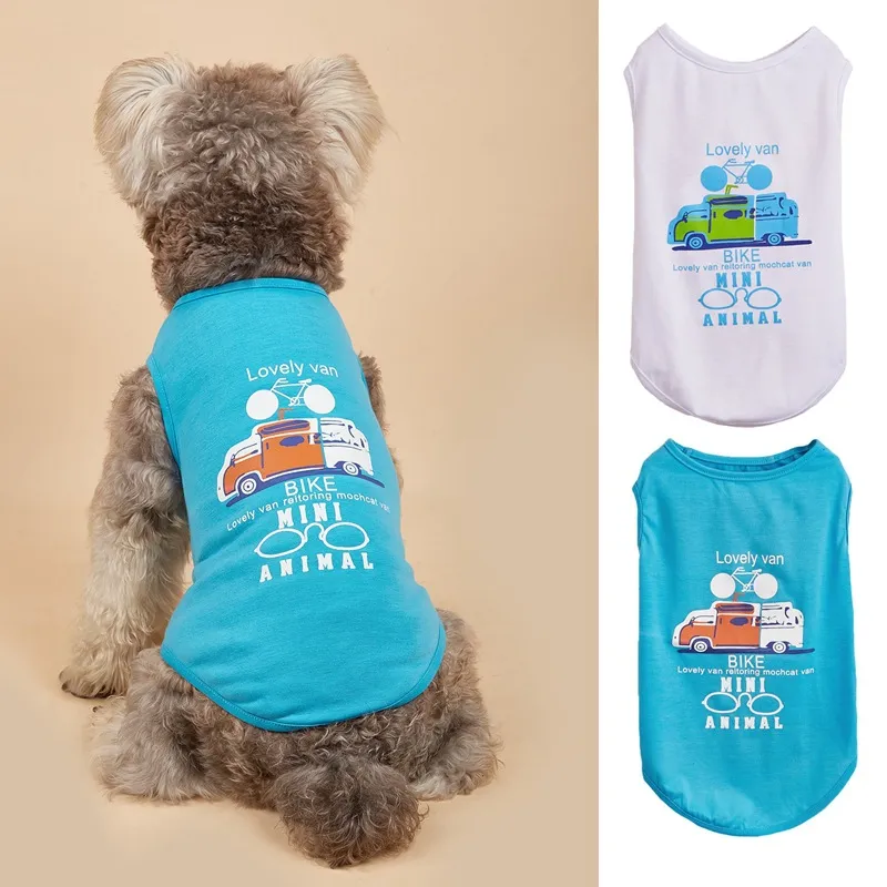 Zomer Dun Huisdier Vest Ademend Schatting Auto Fiets Print Hond Kat Tanktop