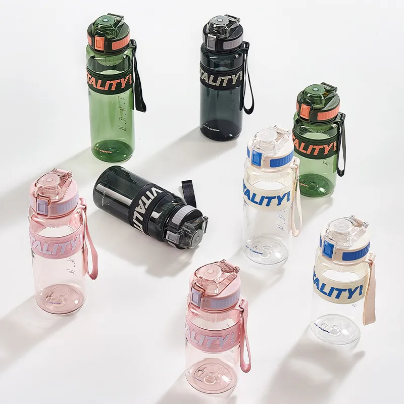 Große Kapazität Plastik Sport Trinkflasche Mit Teesieb Tragbare Ausfallsichere Fitness Outdoor Reise