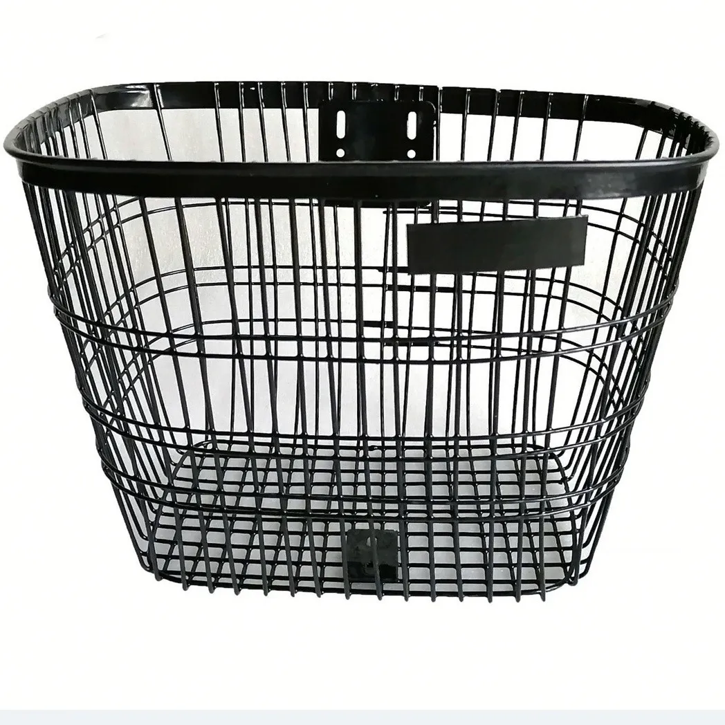 Steel Wire Bicycle Basket Front Rear Bike Hanging Basket With 52 Wires Mounting Bracket Accessories For Cycling
