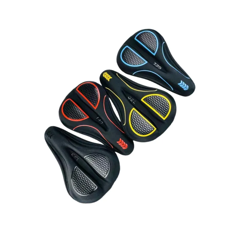 Housse de Selle de Vélo en Silicone Épaissie Ergonomique Alvéolée Respirante Coussin de Siège de VTT Équipement de Cyclisme