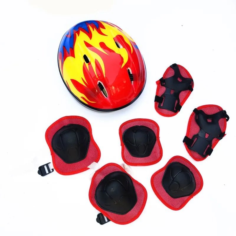 Kids Protective Gear Set Roller Skating Cycling Helmet Knee Pads Elbow Wrist Guards Adjustable Sports Safety Equipment