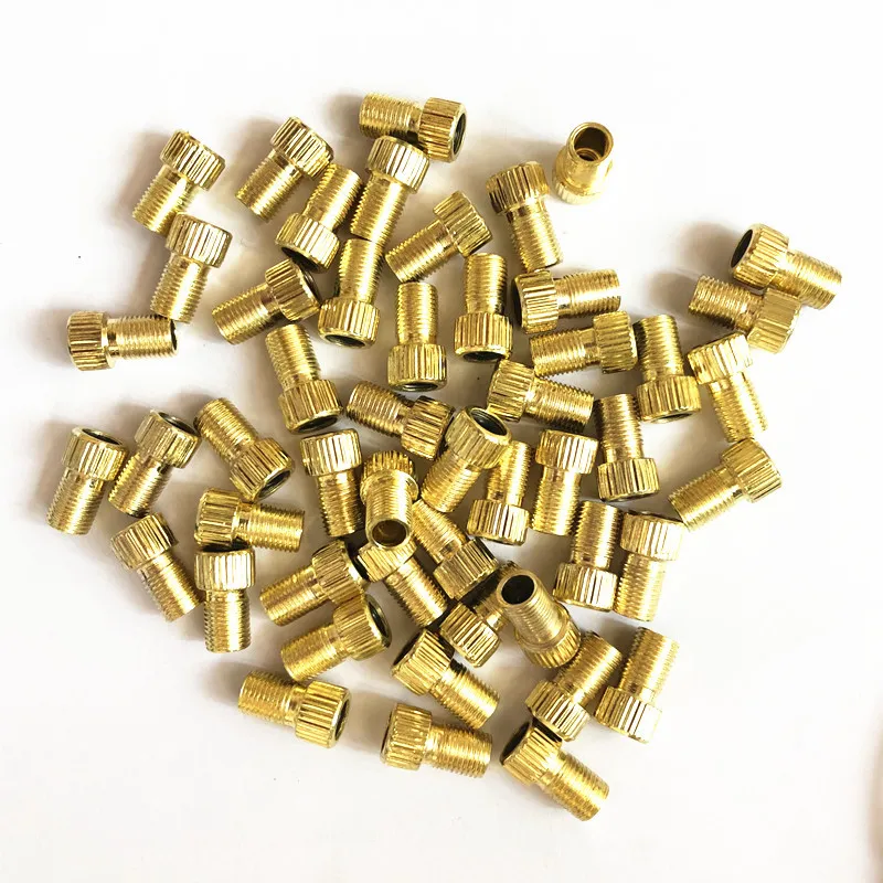 Solid Copper Bicycle Presta To Schrader Valve Adapter Tire Air Pump Converter Connector Cycling Accessories