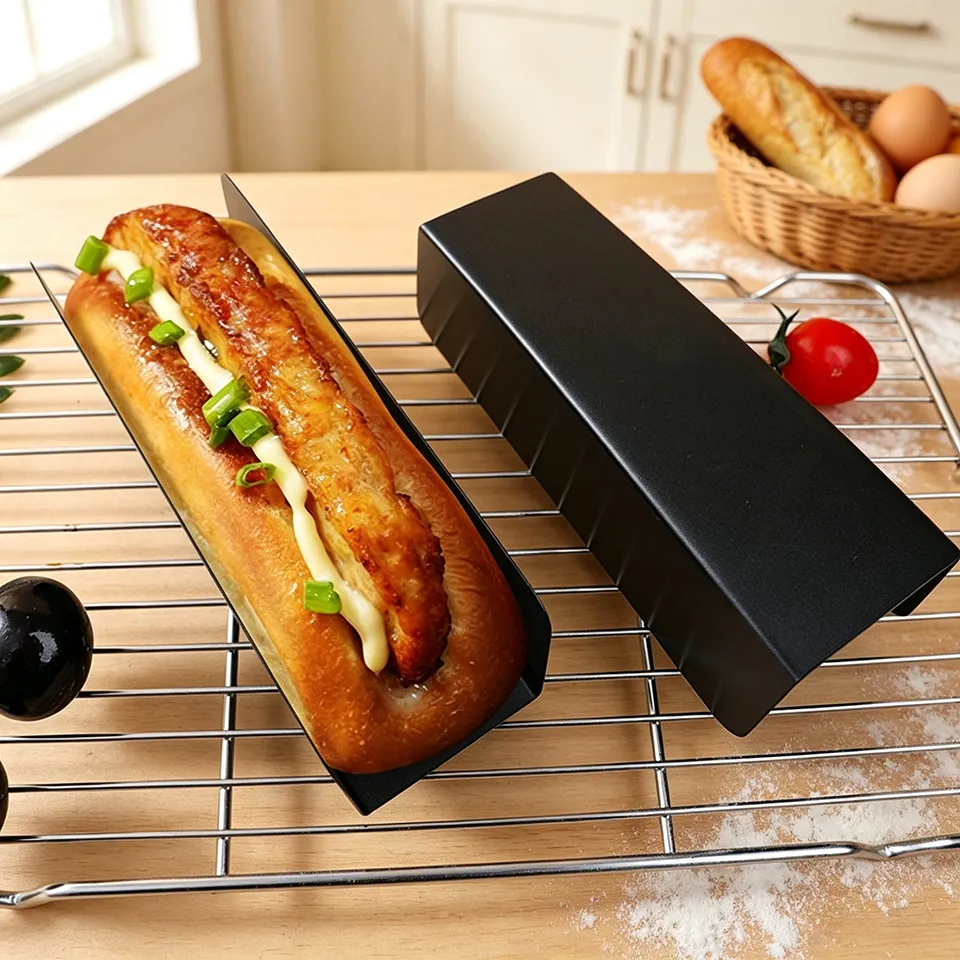 Stampo per Pane in Aciaio al Carbonio a Forma di U Antiaderente Teglia per Panini Baguette Toast Biscotti Attrezzo Cucina
