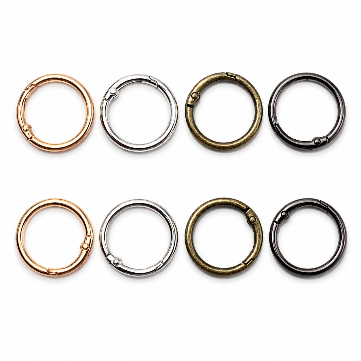 Anneau à Ressort en Alliage de Zinc Boucle Ronde Ouverte Porte-Clés en Métal Boucle de Sac Accessoires de Bijoux DIY
