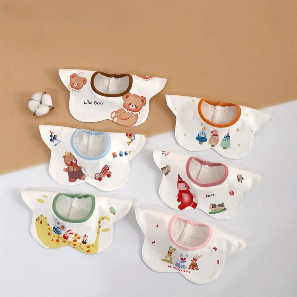 Newborn Infant Cotton Waterproof Baby Bib Cute Cartoon Animal Print Saliva Towel Breathable Feeding Bib For Toddler