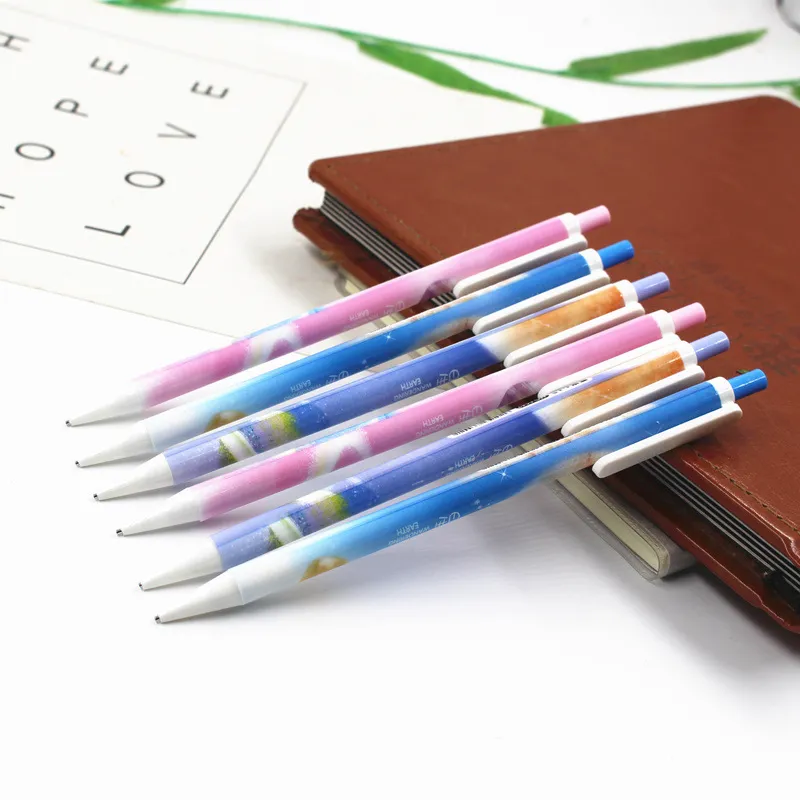 Creative Starry Sky Cartoon Mechanical Pencil Student Writing Drawing Pen Plastic Press Type Automatic Stationery