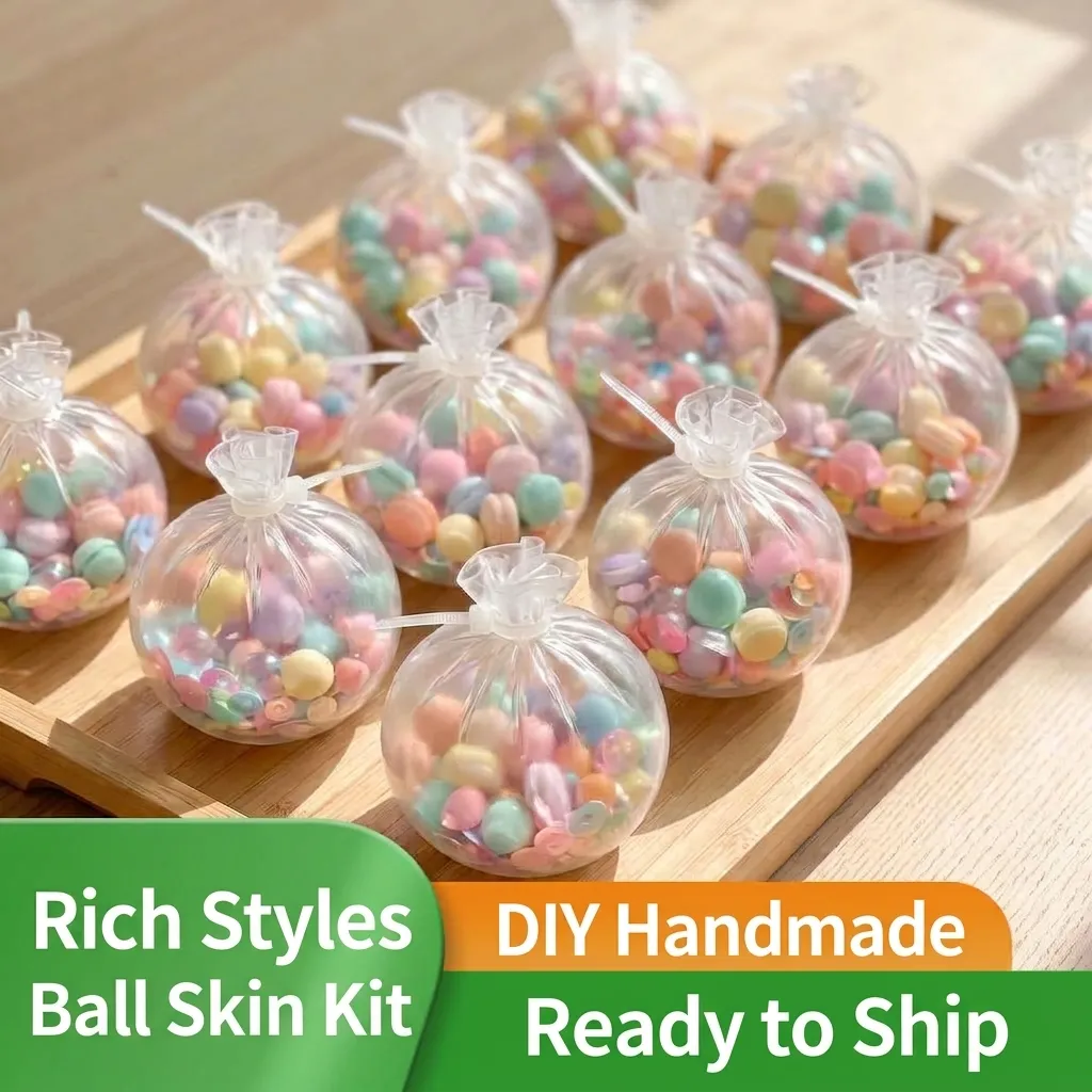 Paquete de Materiales de Bola Squishy DIY Piel de Bola Vacía TPR Juguete Alivia Estrés Kit de Manualidades Hecho a Mano para Adultos y Niños