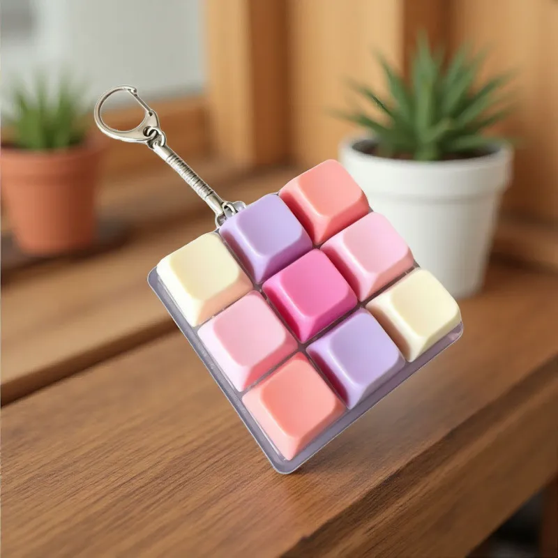 Creative Mechanical Keyboard Key Fidget Toy Keychain Portable Decompression Button Pendant