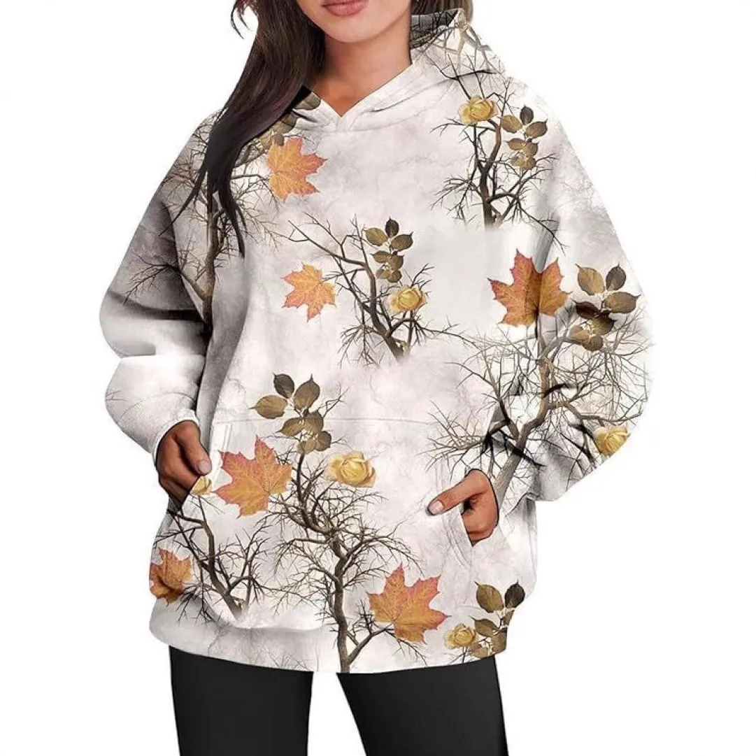 Herren Casual Camouflage Print Hoodie Langarm Kapuzenpullover Herbst Pullover Regular Fit Basic Sport Top
