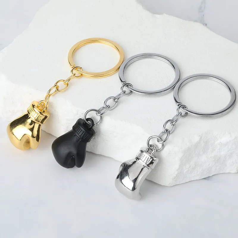 Porte-Clés Gant de Boxe Fitness Créatif Alliage de Zinc Anneau de Clé de Sport Pendentif de Sac en Métal Cadeau Pour Fans de Sport de Gym Bijoux