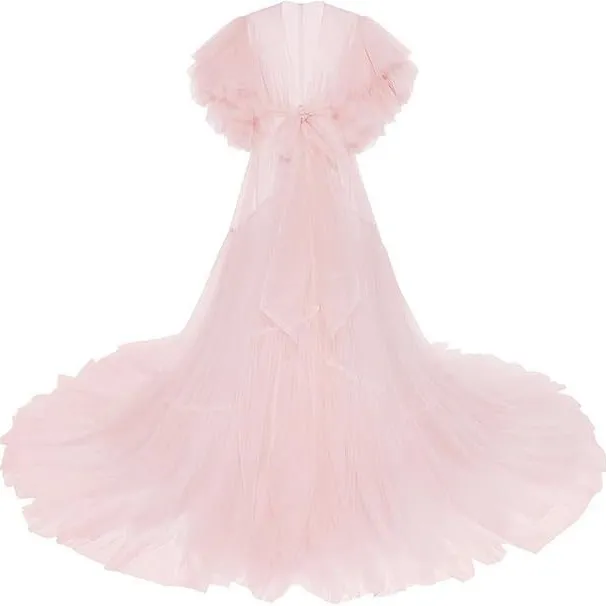 Sweet Maternity Photography Dress Long Tail Mesh Spandex Tulle Tutu Gown For Pregnancy Photography Studio Shooting Photo Props Dress