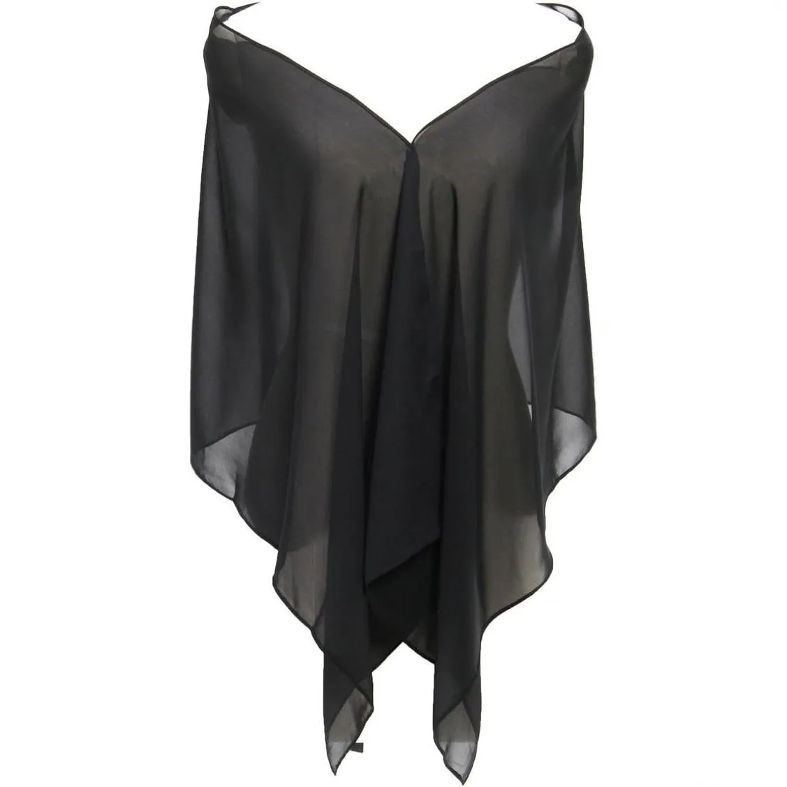 Women's Chiffon Shawl Elegant Lightweight Sun Protection Scarf Thin Bridal Wrap Rolled Edge Rectangular Solid Color Cardigan Top