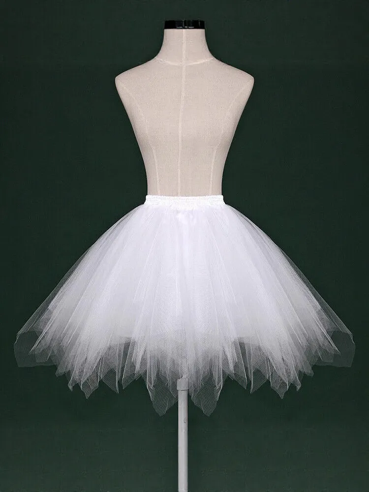 Women Princess Ballet Tulle Tutu Skirt Elastic Waist A-Line Mini Mesh Skirt For Performance Party Casual Wear Polyester Skirt