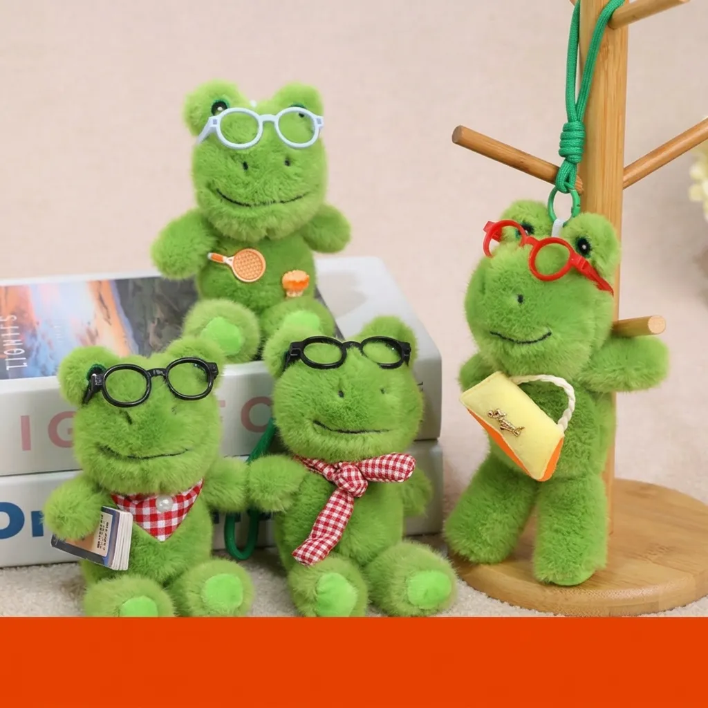 Llavero de Juguete de Peluche de Rana Lindo Animal de Peluche Colgante de Bolso Suave Dibujos Animados Rana Muñeca Llavero Regalo Para Niños