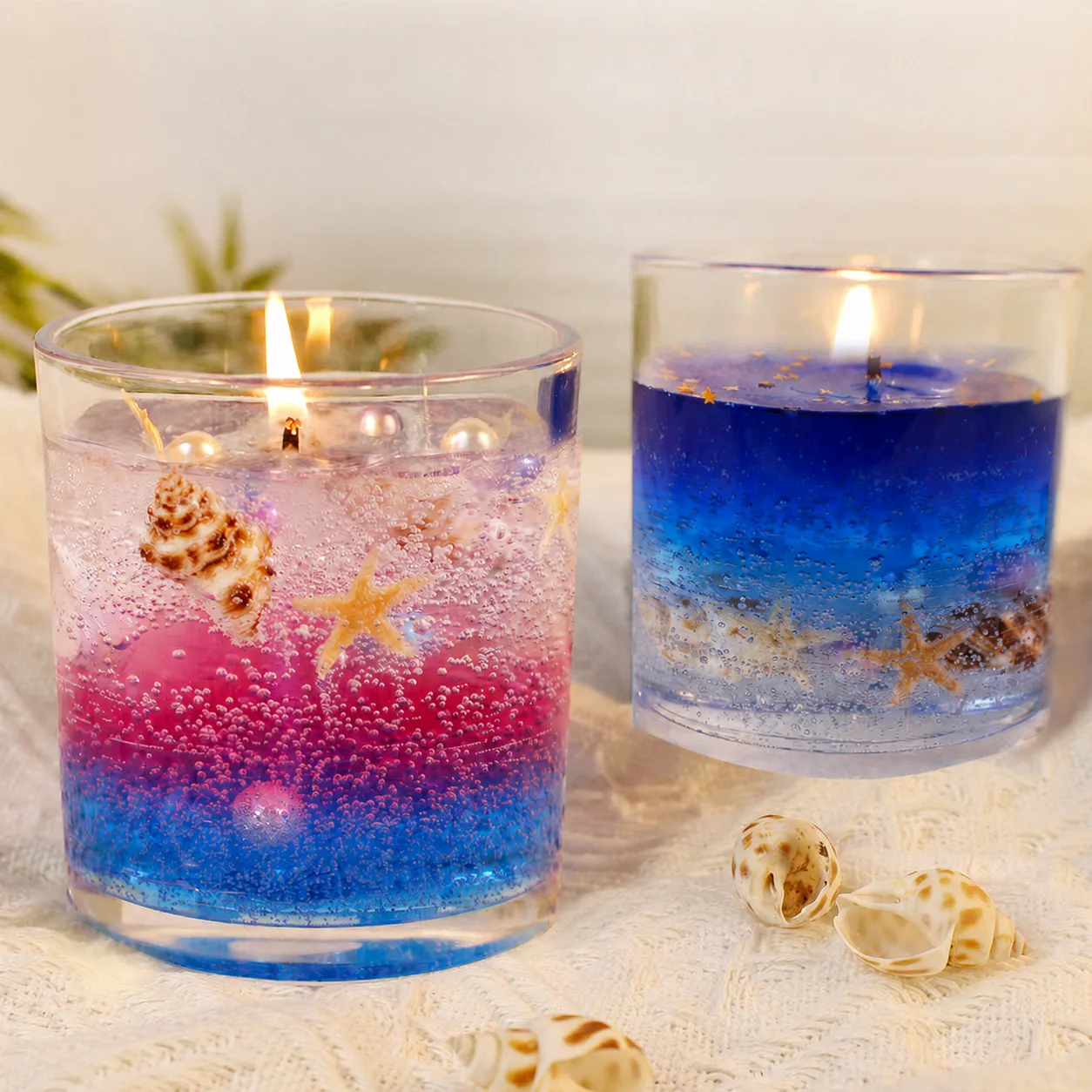 Kit de Fabrication de Bougie Parfumée en Cire Gel DIY Océan Floral Fait Main Kit d'Artisanat de Bougie pour Maison Fête Cadeau