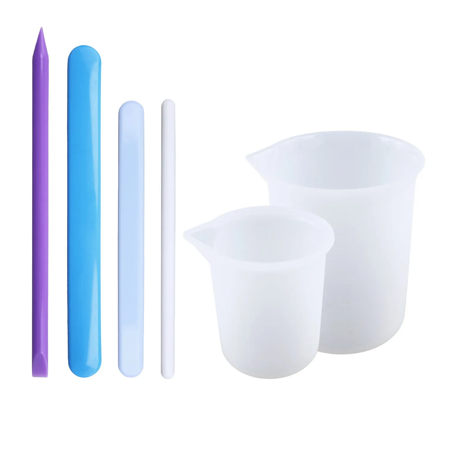Kit d'Outils de Bâtonnet d'Agitation Tasse à Mesurer et Anti-Bulle en Silicone pour Résine Époxy Accessoires de Loisirs Créatifs