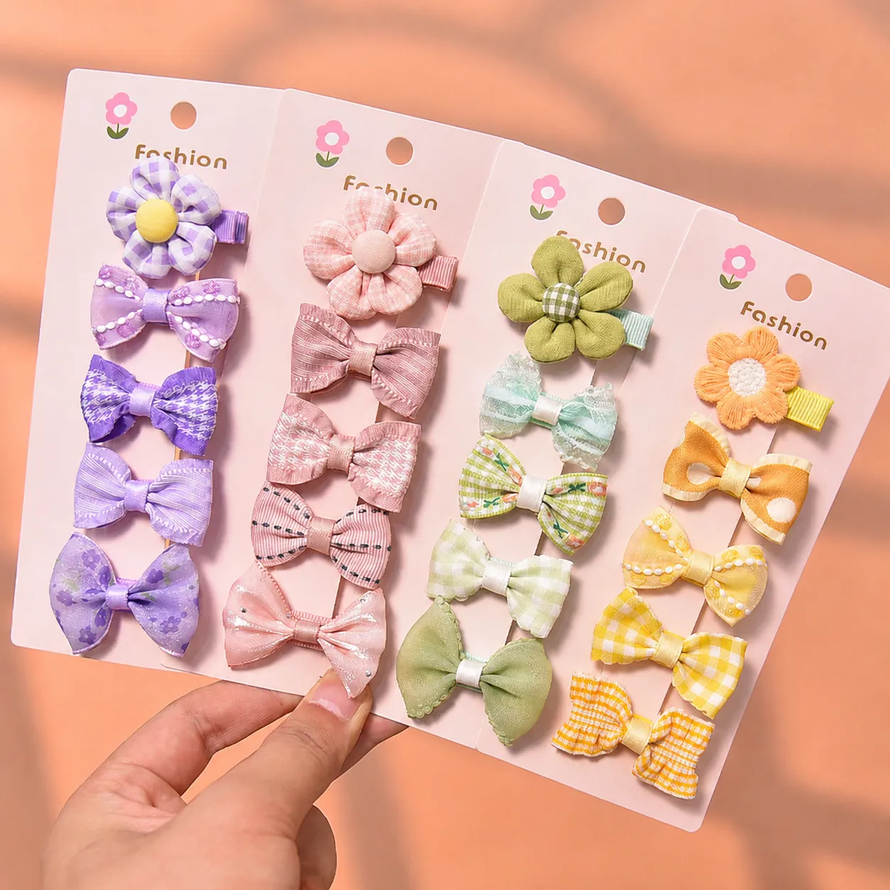 Carini Fermagli per Capelli per Neonato Fiocco in Tessuto Copricapo Frangia Bambino Tessuto Completamente Avvolto Set Accessori