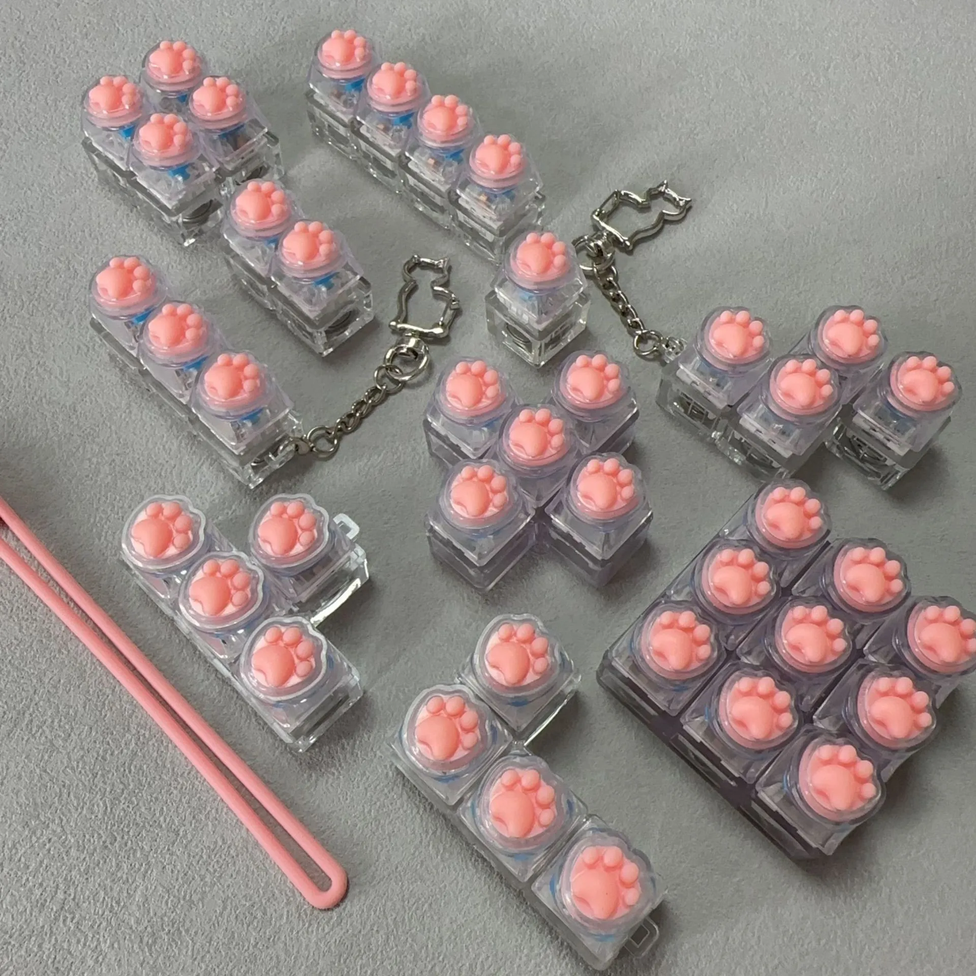 Cat Paw Mechanical Keyboard Switch Tester Transparent Shell Silicone Fidget Toy Portable Stress Relief Toy