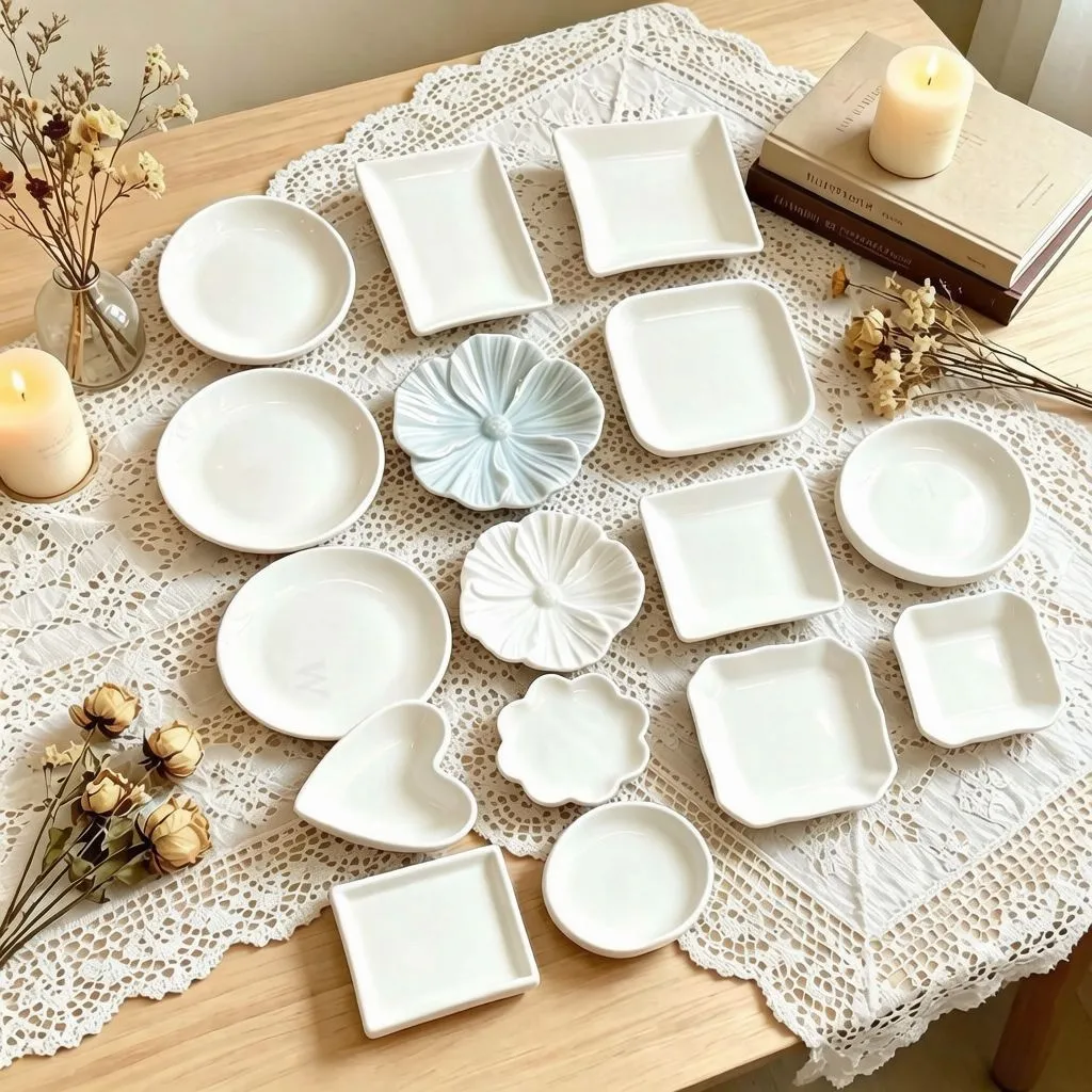 Nordic Style Ceramic Storage Plate Creative Square Dish Minimalist Decorative Tray For Jewelry Desktop Home Organization