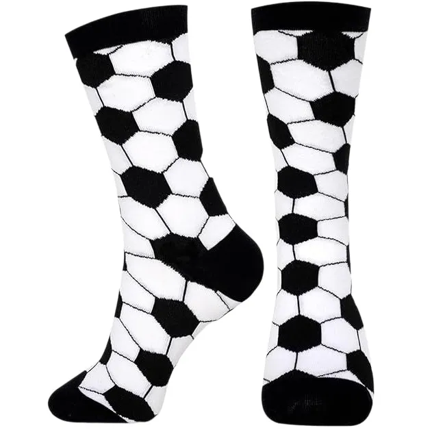 Unisex Sport Soccer Socks Breathable Combed Cotton Black And White Grid Athletic Crew Socks For Football Training