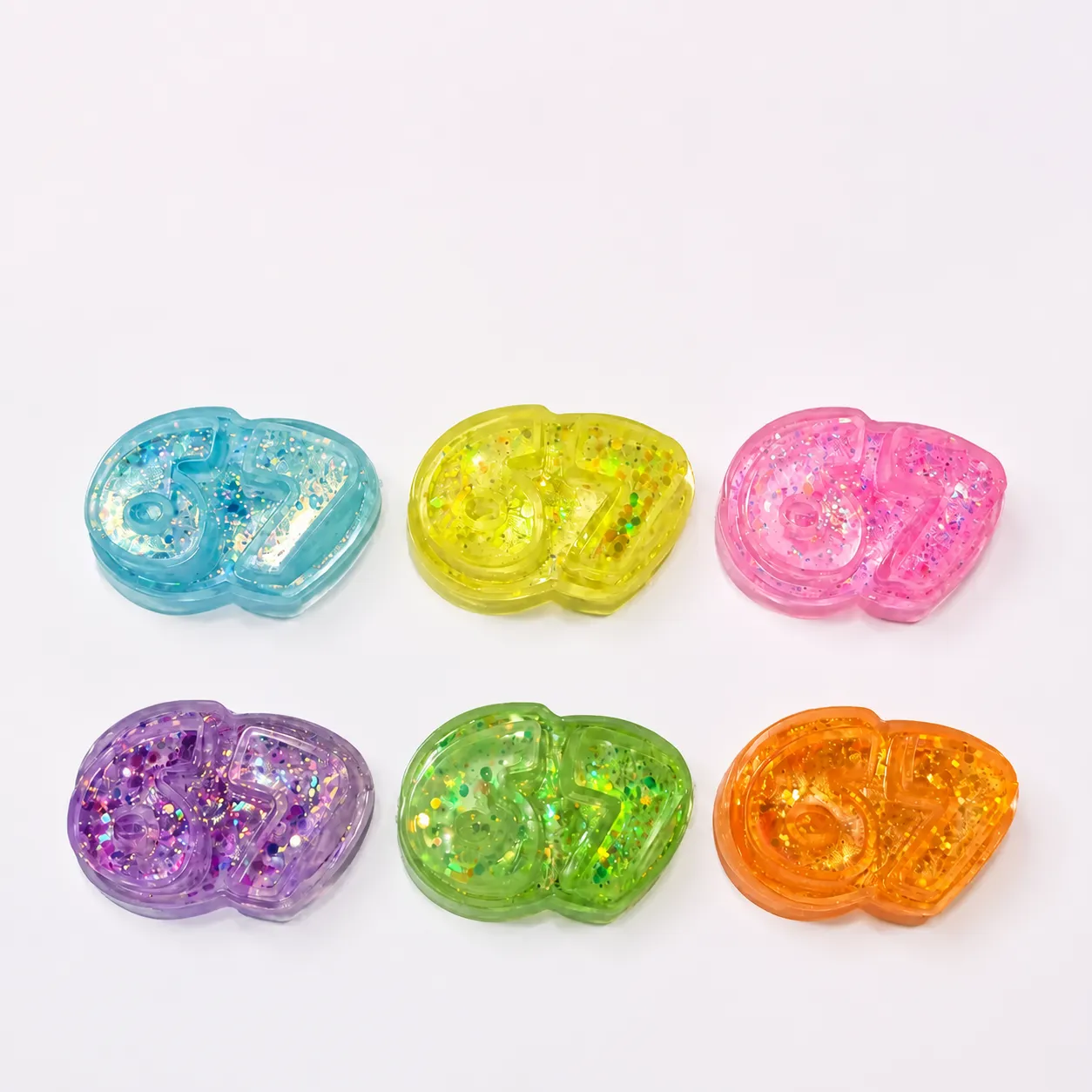 Langsam Zurückfederndes Nummer 67 Squishy Spielzeug TPR Glitzer Stressabbau Dekompression Spielzeug Sensorisches Fidget Spielzeug