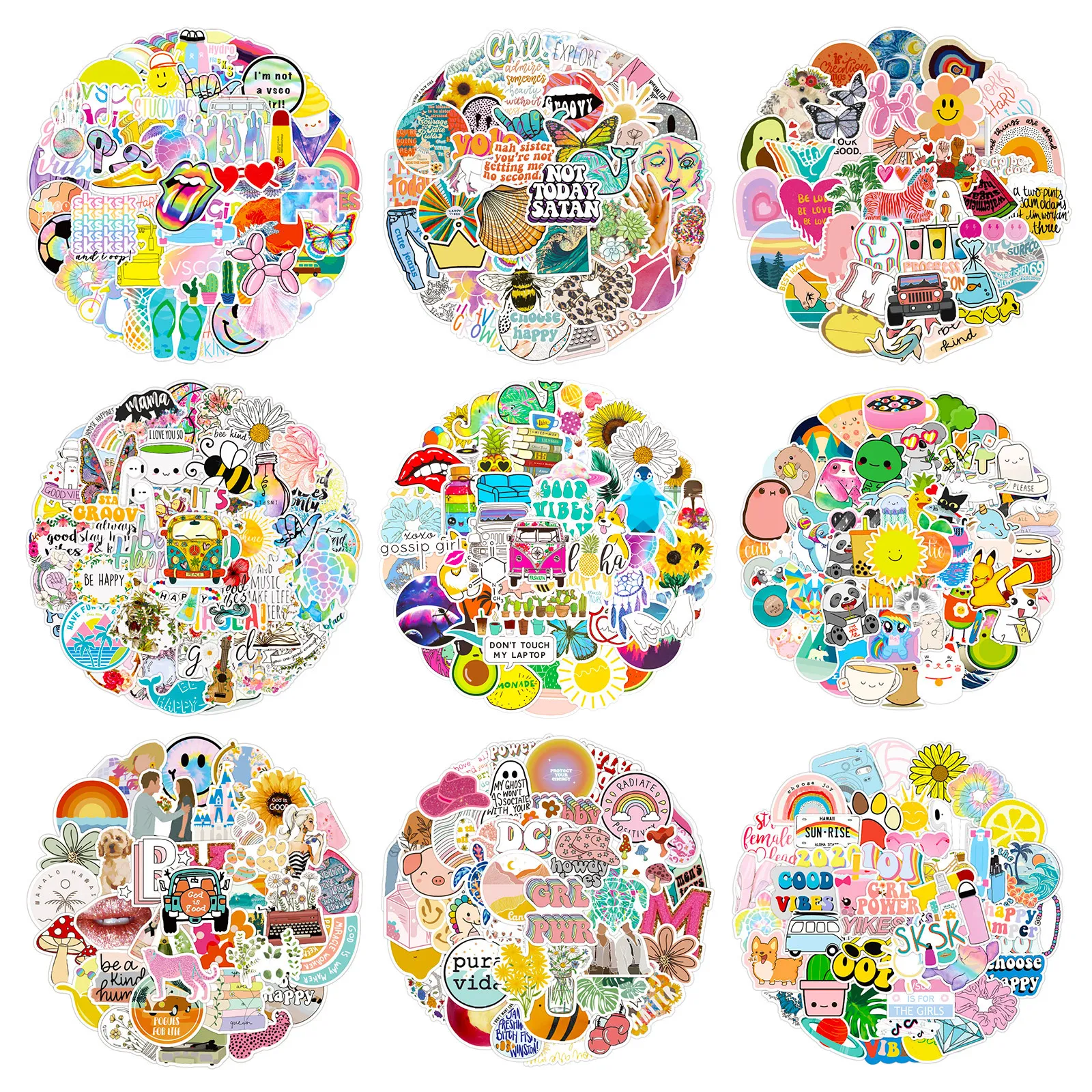 Cute VSCO Aesthetic Graffiti Waterproof Vinyl Stickers Pack For Scrapbook Journal Laptop Luggage Skateboards Decals