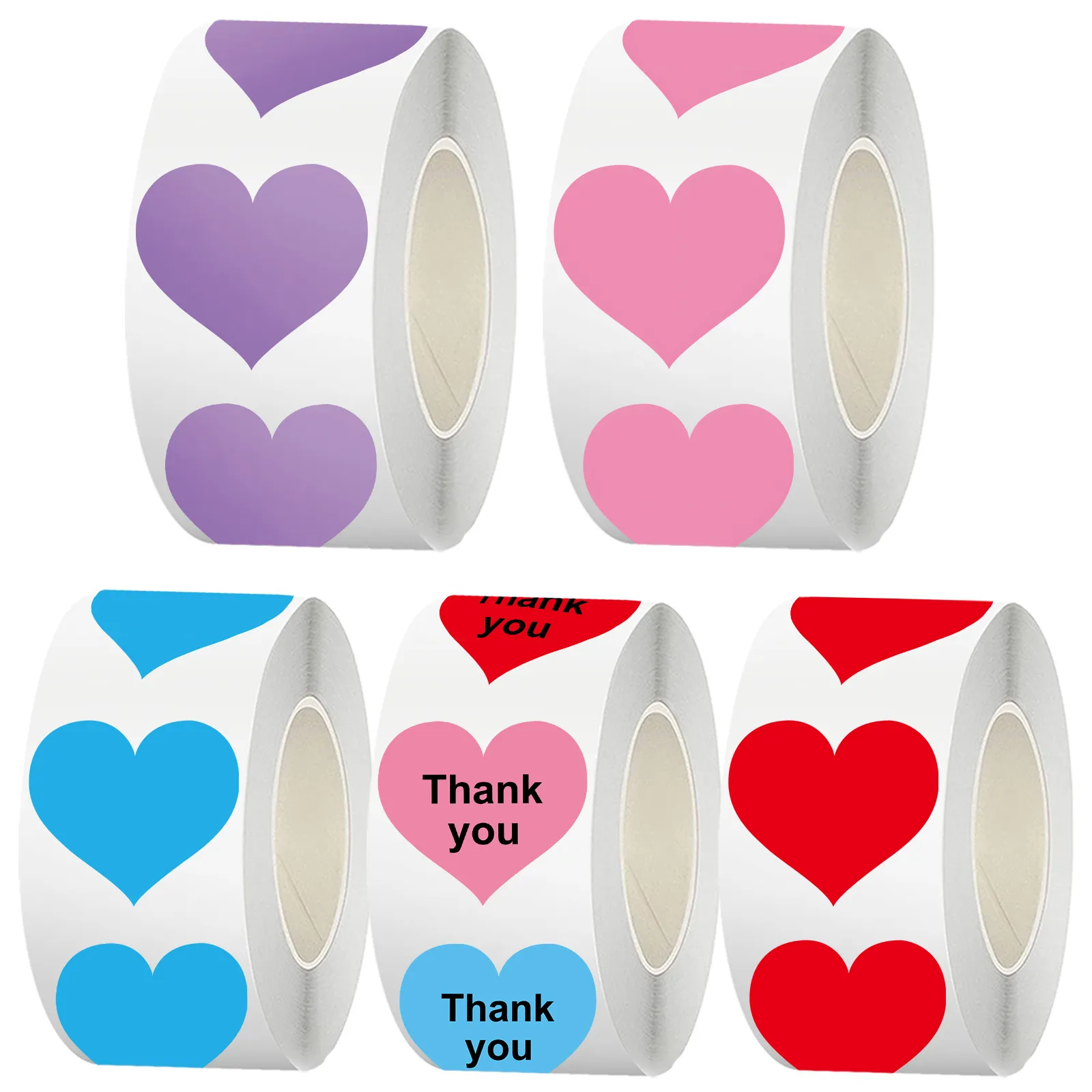 Valentine Day Heart Sticker Roll Thank You Sealing Labels Craft Scrapbooking Supplies Decorative Adhesive Stickers