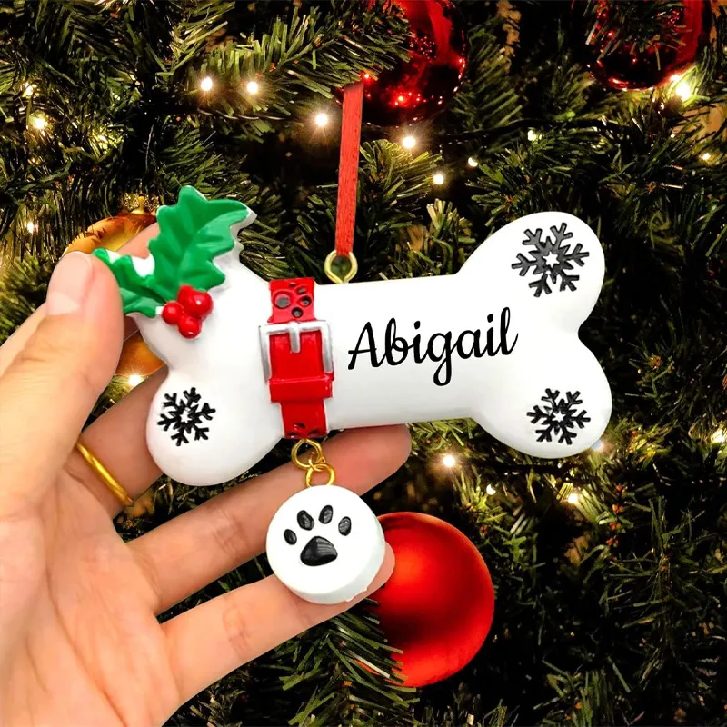 Noël Résine Os Pendentif Arbre Suspendu Ornement Festif Animal de Compagnie Mémorial Décor Fête Vacances Décoration Maison
