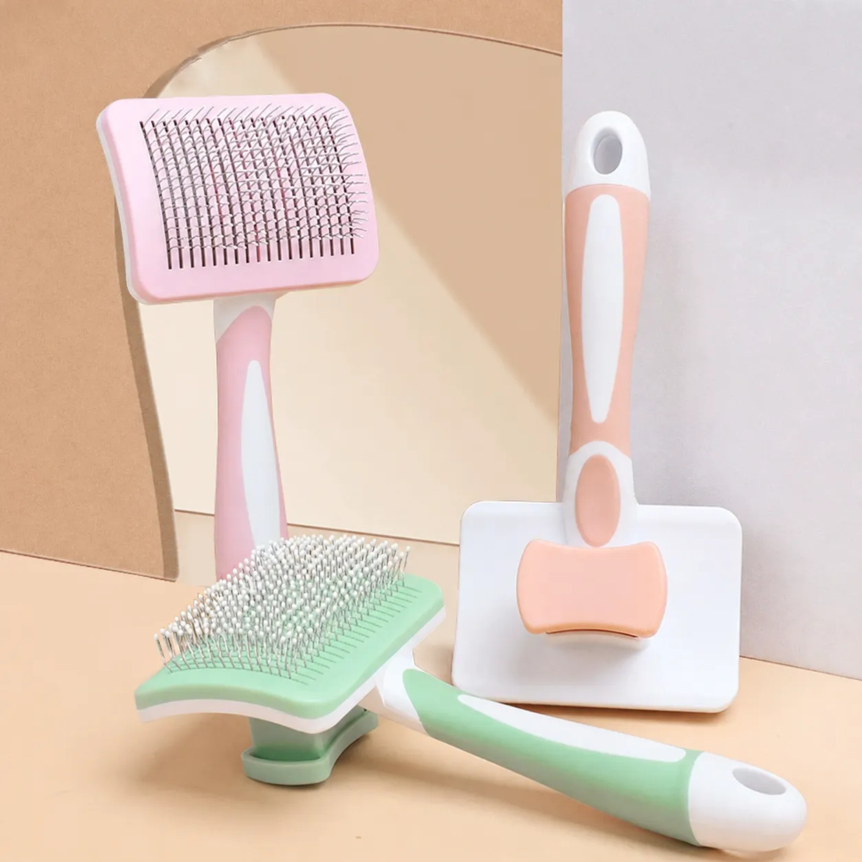 Pet Grooming Brush Self Cleaning Slicker Brush For Dogs And Cats Deshedding Tool Massage Pet Hair Brush Pet Supplies
