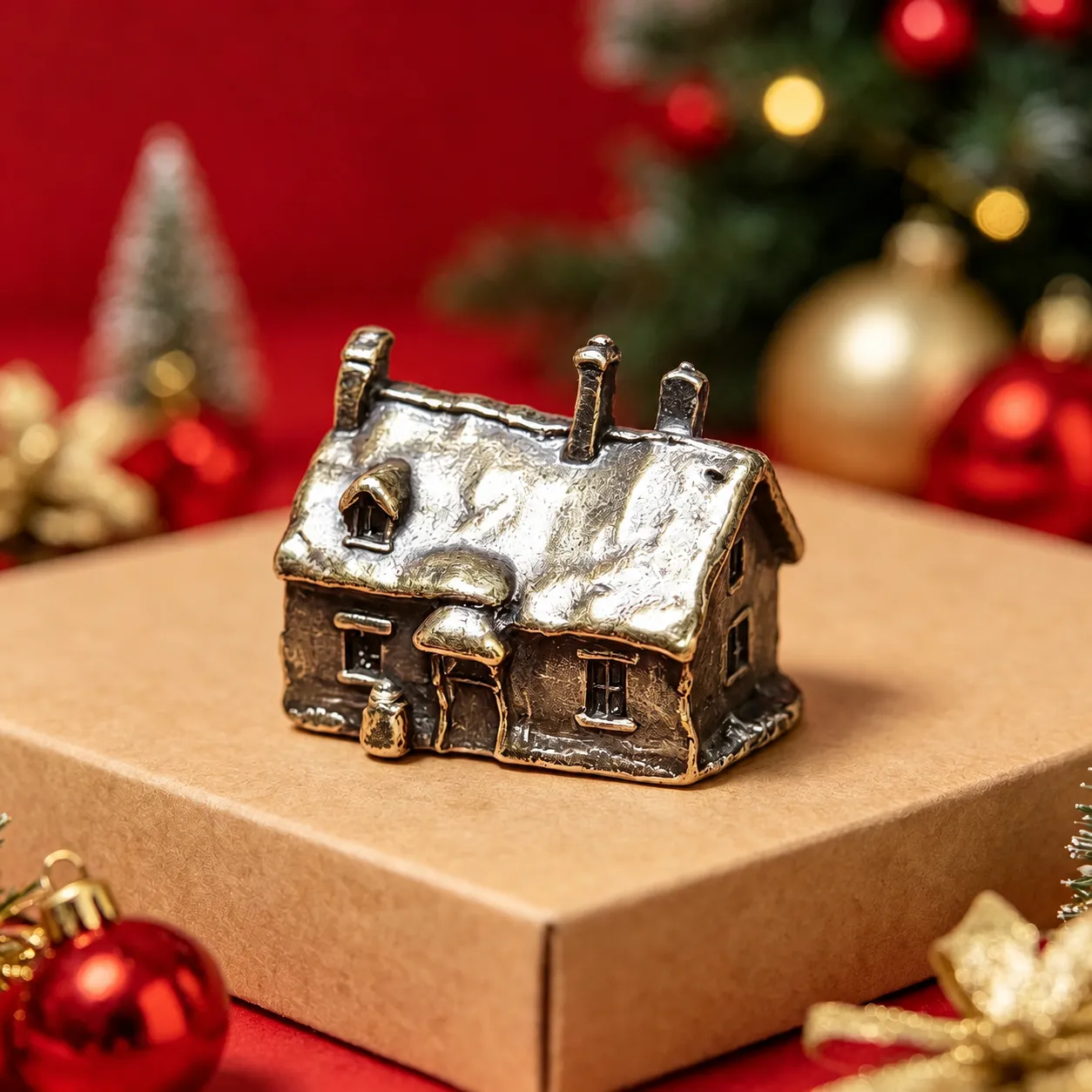 Miniature Alloy Retro House Figurine Aquarium Decoration Micro Landscape Bonsai Rockery Ornament For Fish Tank Garden Home Decor
