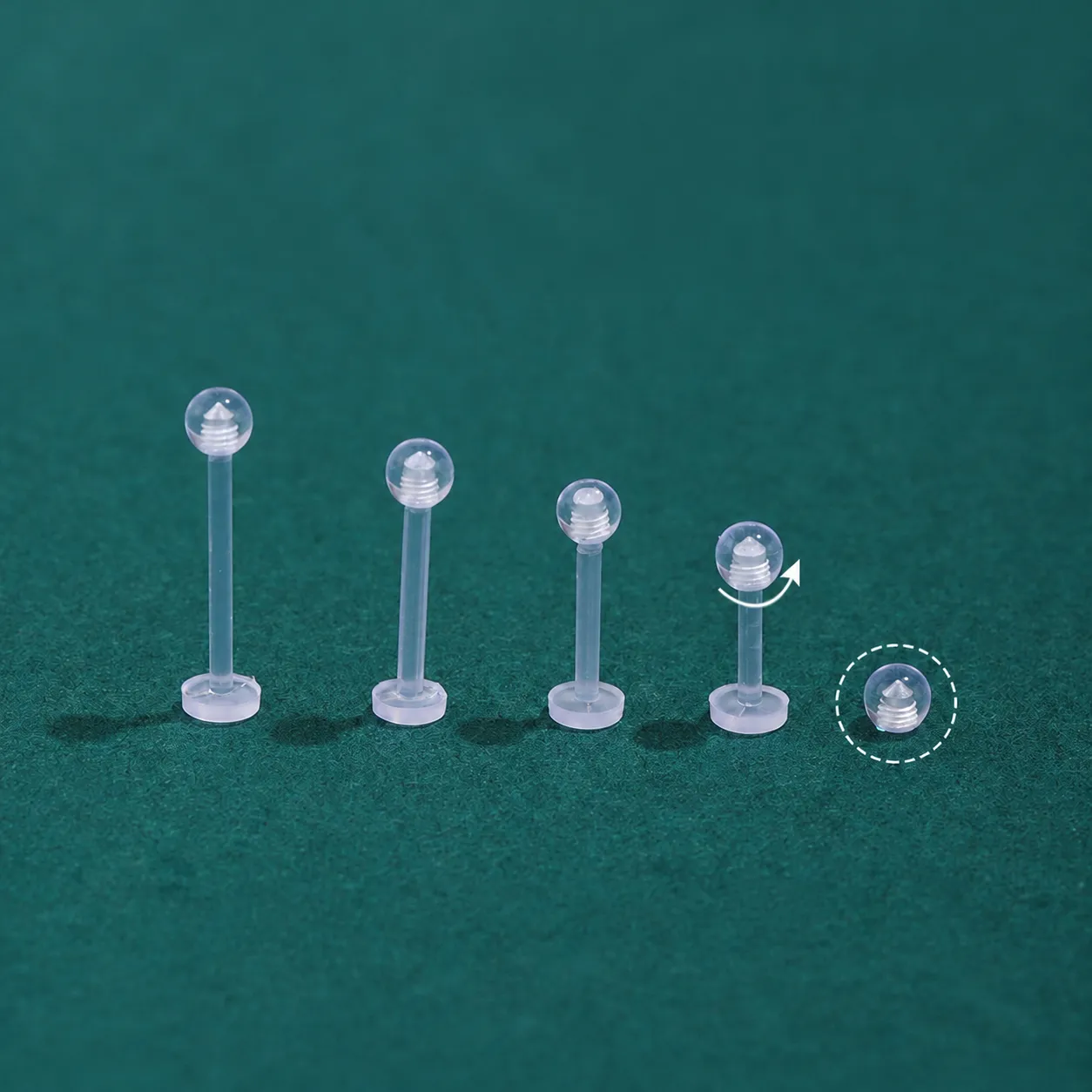 Minimalist Transparent Resin Ear Studs And Rods For Piercing Stretching Simple Flat Head Threaded Body Jewelry For Unisex Daily Care
