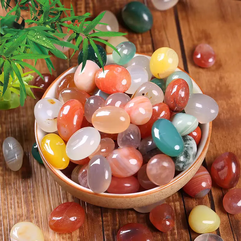 Natürliche Polierte Achat Flusssteine Dekorative Bunte Kieselsteine Für Aquarium Kies Blumentopf Garten Haus Landschaftsbau Dekor